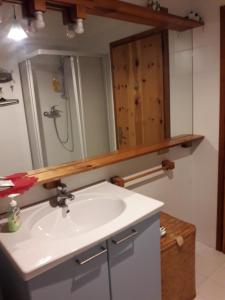 a bathroom with a sink and a mirror at Room Garden in Padova