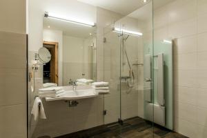 Koupelna v ubytování Appartements Ausblick