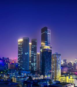 Huoneistohotelli – kaupungin Shenzhen yleisnäkymä majoituspaikasta käsin
