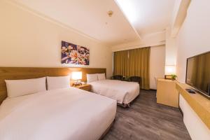 Guide Education Culture Hotel Kaohsiung Museum of Fine Arts的电视和/或娱乐中心