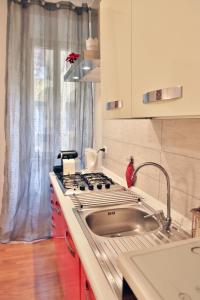 kuchnia ze zlewem i kuchenką w obiekcie Florje House w Rzymie