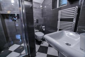 a bathroom with a sink and a toilet at Chata pod Skocznią in Szczyrk