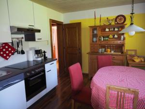 Kuchyň nebo kuchyňský kout v ubytování Ferienwohnung Hübner