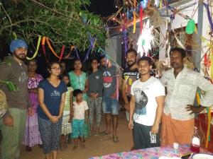 a group of people posing for a picture at Marari Mourin Homestay in Mararikulam