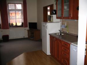Kuchyň nebo kuchyňský kout v ubytování Apartmany Ingeborg