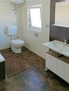 a bathroom with a toilet and a sink at Apartment Ana Marija Savar in Savar