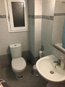 ein Bad mit einem WC und einem Waschbecken in der Unterkunft Matrel Home in Rhodos (Stadt)