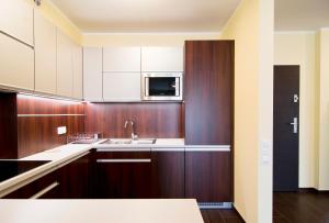 Kuchyňa alebo kuchynka v ubytovaní Apartamenty Sun & Snow Ustroń Przy Rynku