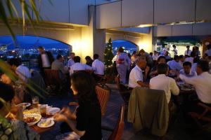 a group of people sitting at tables in a restaurant at Hotel Riverge Akebono in Fukui +27 photos