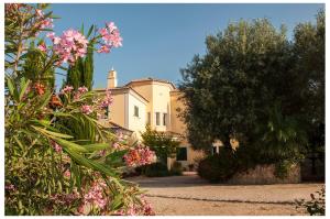 a house in the middle of a garden with flowers at Quinta do Sotavento in Moncarapacho