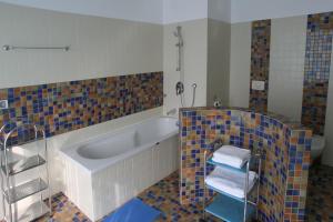 A bathroom at Private Villa 102 with heated pool in BlackSeaRama