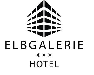 a logo for a hotel with a building at Elbgalerie Hotel in Hamburg