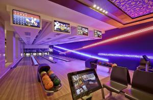 a bowling alley with pins and bowling lanes at Al Masa Hotel Nasr City in Cairo