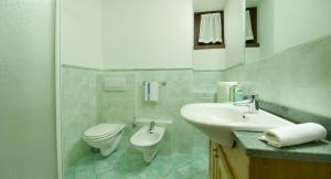 a white bathroom with a toilet and a sink at Residence Deborah in Madesimo +16 photos