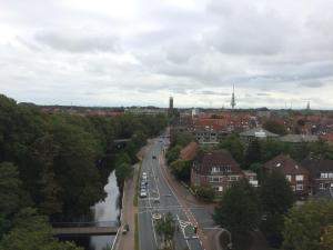 Blick auf Ferienhaus Kluntje aus der Vogelperspektive