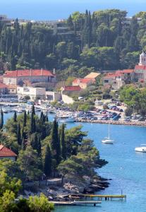 a view of a harbor with boats in the water at Apartments Šiljug in Cavtat