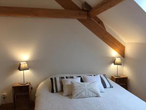 Säng eller sängar i ett rum på Apartment thermale luxeuil