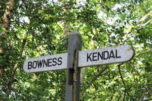 a street sign for bowles at Mason's Arms in Bowland Bridge