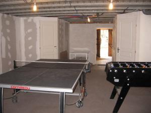 a ping pong room with a ping pong table at Chez Robert et Catherine in Dompierre-sur-Mont