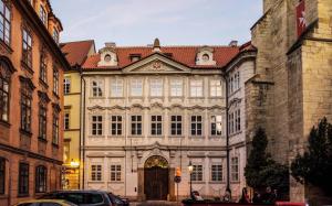 a large building with a large door in a city at Lazenska N°4 in Prague