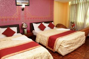 Letto o letti in una camera di Kathmandu Eco Hotel