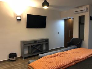 TV a/nebo společenská místnost v ubytování Gold Palace Hotel