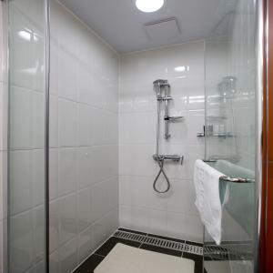 a bathroom with a shower and a sink at Urban Place Gangnam in Seoul