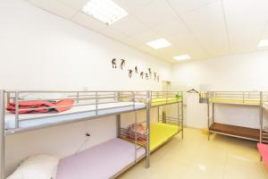 Zimmer mit Etagenbetten in einem Schlafsaal in der Unterkunft Sports Hostel in Kaunas