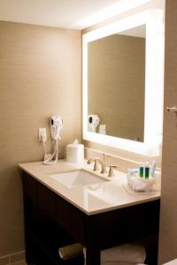 y baño con lavabo y espejo. en Holiday Inn Express & Suites San Antonio Medical Center North, an IHG Hotel, en San Antonio