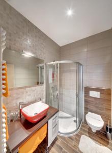 Koupelna v ubytování Apartments Postic