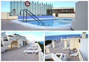 a collage of pictures of a resort with a swimming pool at Perfect Apartment in Puerto de la Cruz