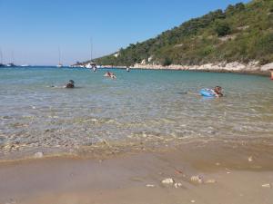 a group of people in the water at the beach at Apartment Nono Ivo in Vis
