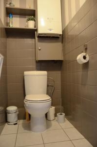 オーステンデにあるOostende Appartementのバスルーム(白いトイレ、キャビネット付)