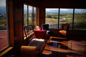 Χώρος καθιστικού στο Hostal Doble E Patagonia
