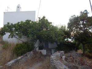 a building with trees in front of a building at Villa Kos in Asfendioú
