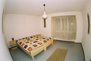 a bedroom with a bed and a window at Casa Agriturismo Mattei in Peccia