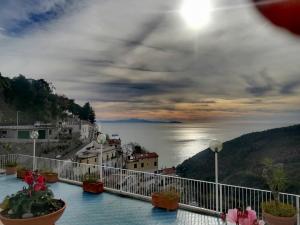 a view of the ocean from a balcony at Le Terrazze di Cristina in Vietri sul Mare