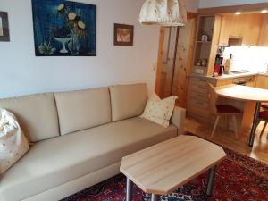 a living room with a couch and a table at Apartment Anna in Bad Gastein