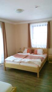 um quarto com 2 camas e uma janela em Apartmány Lucie em Zdíkov