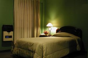 سرير أو أسرّة في غرفة في Hotel Santa Teresa