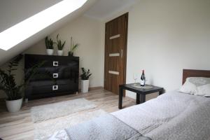Łóżko lub łóżka w pokoju w obiekcie Apartamenty Trzciana