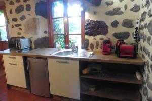 una cucina con lavandino e piano di lavoro di La Loge a Sanssac-lʼÉglise