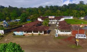 an aerial view of a village with a building at Pousada Do Bosque in Itajuípe