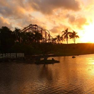 a roller coaster in the middle of a body of water at Pousada Dona Quiteria in Penha