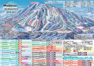 a map of the ski slopes of a mountain at Chalet Madarao in Iiyama