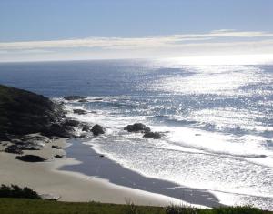une vue aérienne d'une plage avec l'océan dans l'établissement OceanScape Luxury Beachfront Villas, à Scotts Head