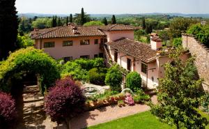 an aerial view of a house with a garden at Casa Rosa in Florence