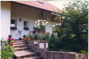 ラールにあるFewo Lahr Hugsweierの階段と花の家