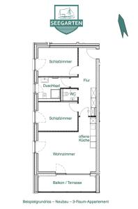 Půdorys ubytování Seegarten Appartements Büsum