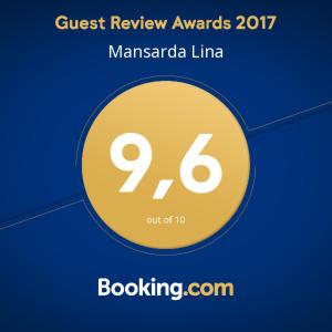 a yellow circle with the words guest review awards mansarapa lineboxing at Mansarda Lina in Casarza Ligure